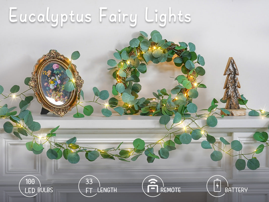 SUDDUS Vine Fairy Lights with Remote – Battery Operated Fairy Lights with Ivy & Pothos Leaves, 40 Warm White LEDs for Bedroom, Wall, Garden, Party, Wedding Decor