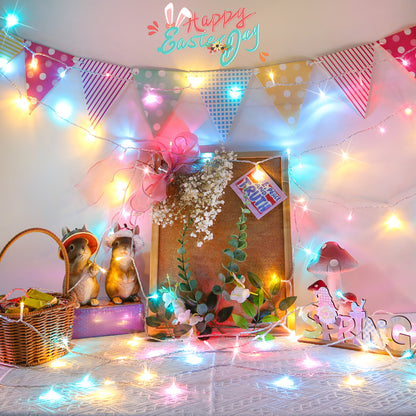 SUDDUS Multicolor String Lights, Plug-in Multicolor Fairy Lights with Remote & Timer, Indoor Outdoor Connectable Clear Wire Lights for Bedroom, Garden, Party, Spring, Valentine & Holiday Decor