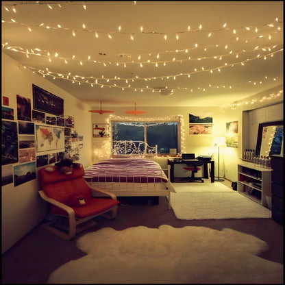 SUDDUS Indoor String Lights with Remote, Plug-in Warm White Fairy Lights with Timer & 8 Modes, Dimmable Waterproof Twinkle Lights for Bedroom, Tree, Patio, Garden, Party