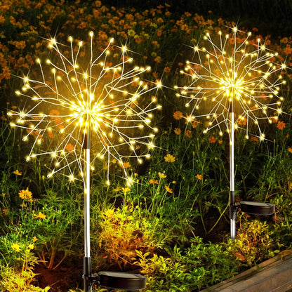 SUDDUS Solar Firework Garden Lights – 2 Pack 150 LED Outdoor Waterproof Fairy Lights for Yard, Pathway, Patio, Party & Holiday Decor