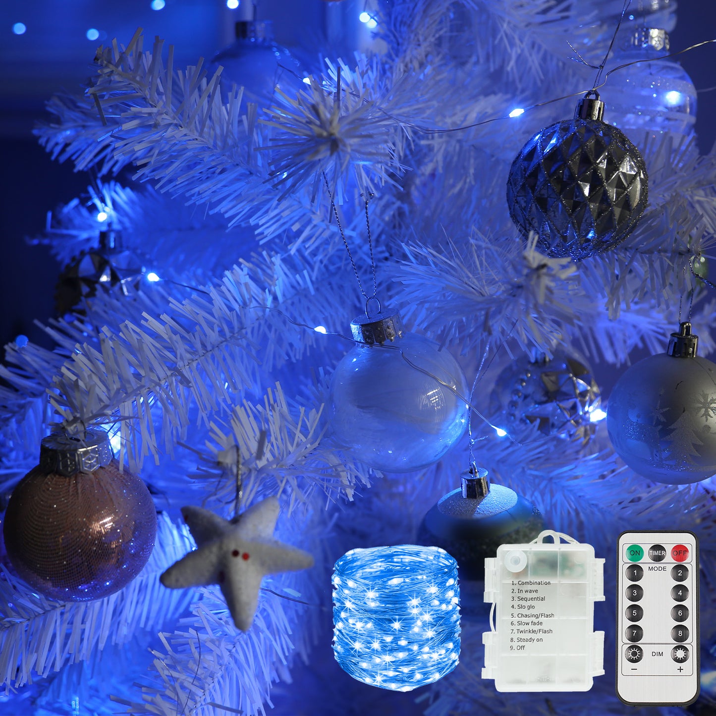 SUDDUS Fairy Lights - Battery Operated 66FT/33FT LED String Lights with Remote & Timer | Outdoor Christmas Patio Decor