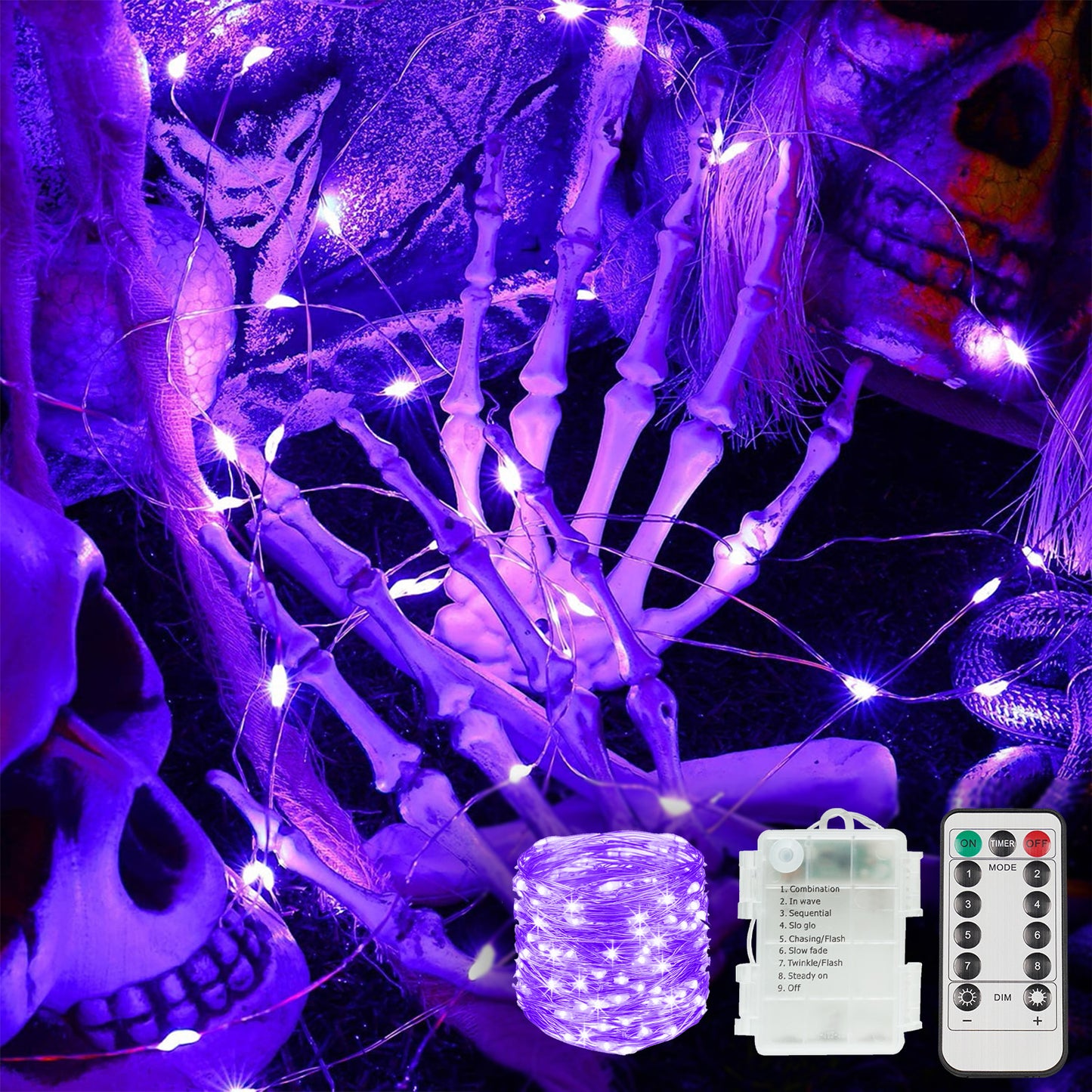 SUDDUS Fairy Lights - Battery Operated 66FT/33FT LED String Lights with Remote & Timer | Outdoor Christmas Patio Decor