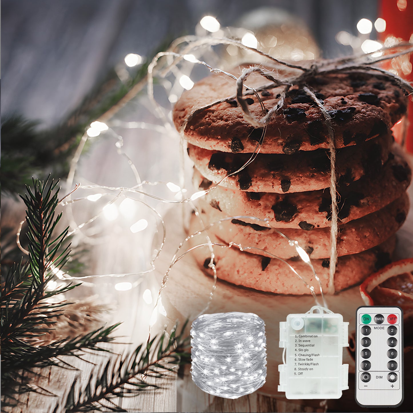 SUDDUS Fairy Lights - Battery Operated 66FT/33FT LED String Lights with Remote & Timer | Outdoor Christmas Patio Decor