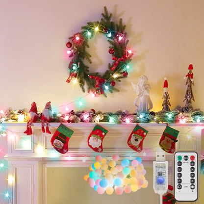 SUDDUS 100 LED Pastel Globe String Lights – 33FT Plug-in Fairy Lights with Remote & Timer, Multicolor Indoor/Outdoor Decor for Bedroom, Dorm, Party, Garden
