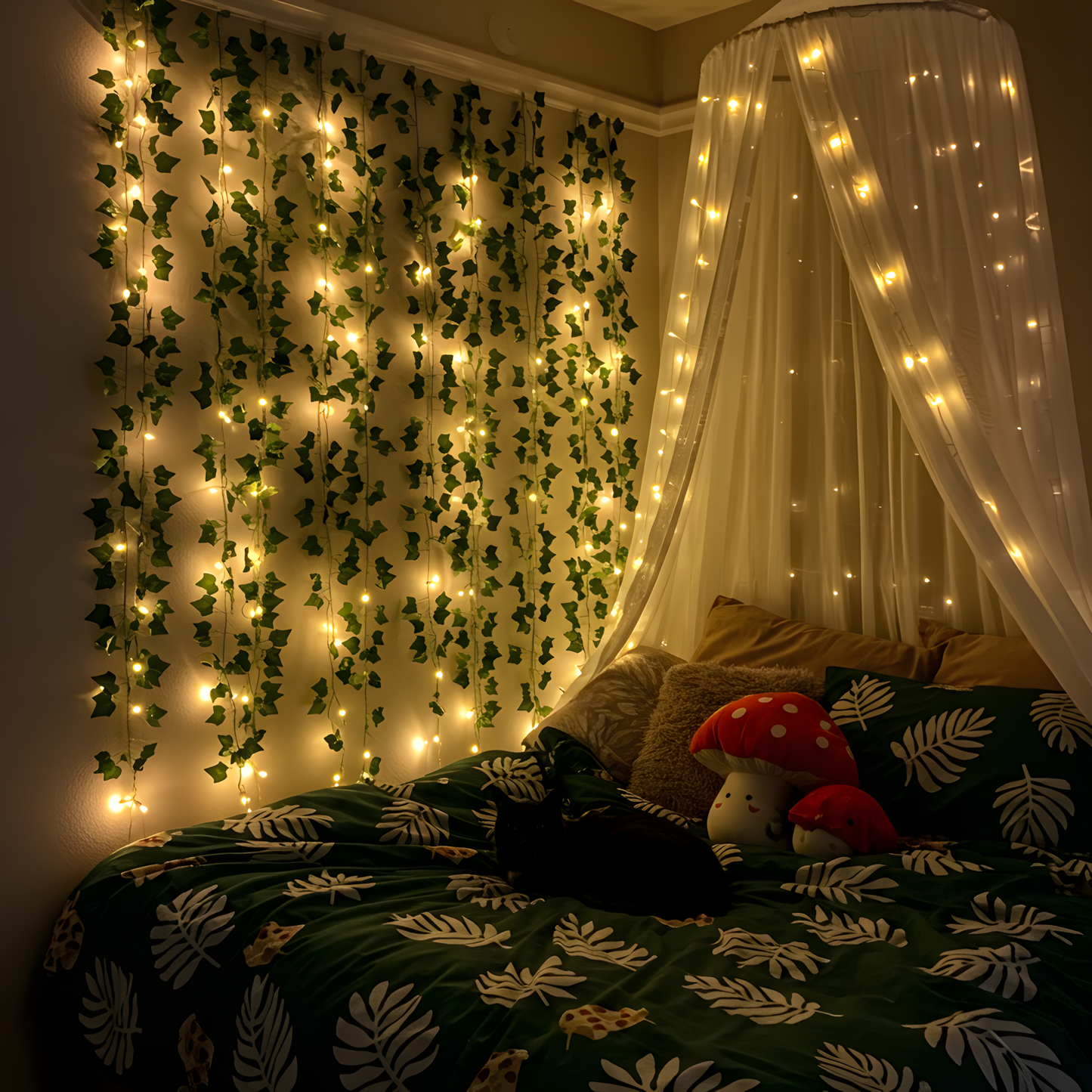 SUDDUS  Vine Fairy Curtain Lights – 200 LED 6.5x6.5ft Remote-Controlled Lights for Bedroom, Dorm, Wedding & Indoor Outdoor Decor