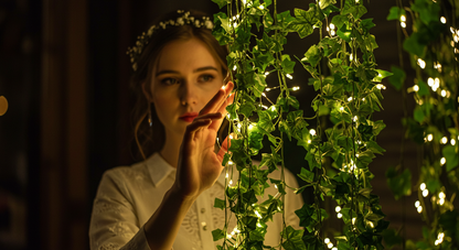 SUDDUS  Vine Fairy Curtain Lights – 200 LED 6.5x6.5ft Remote-Controlled Lights for Bedroom, Dorm, Wedding & Indoor Outdoor Decor